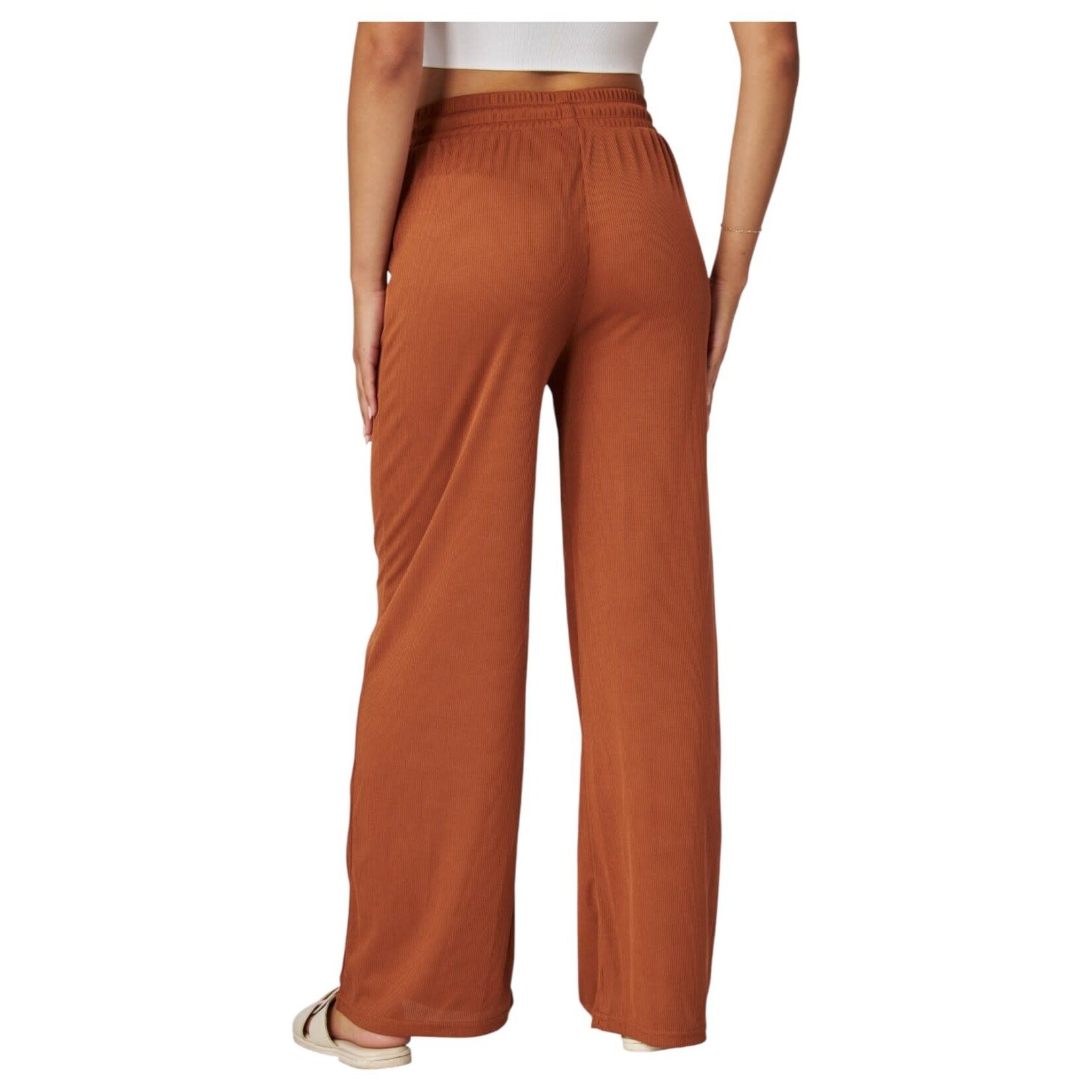 LOVE POEM LOVE POEM STRETCHY RIBBED DRAWSTRING WIDE LEG PANT EVE01