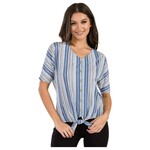 PERSEPTION PERSEPTION TIE FRONT SHORT SLEEVE TOP TP-MS-484