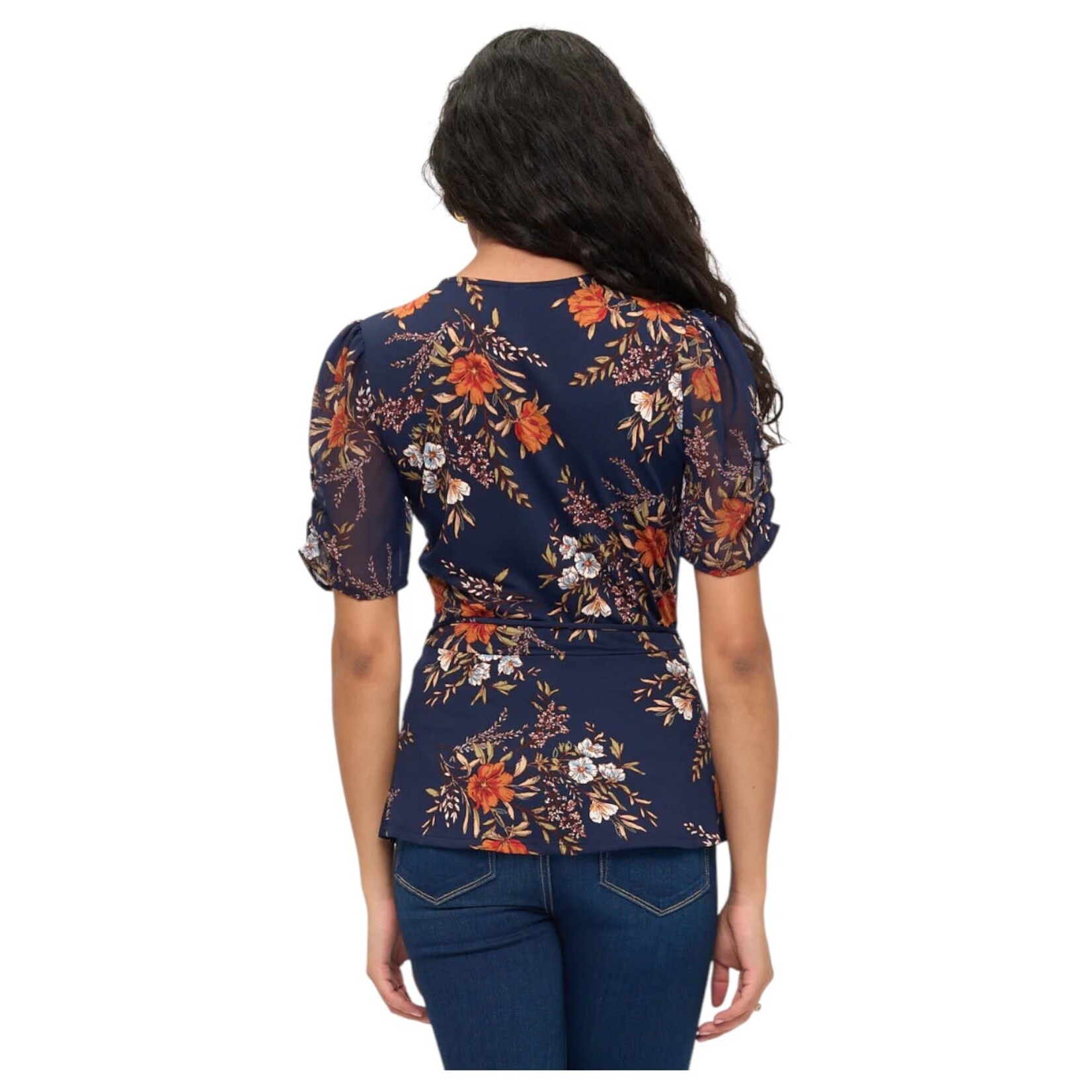 PERSEPTION PERSEPTION SIDE TIE PUFF SHORT SLEEVE TOP TP-MS-1095