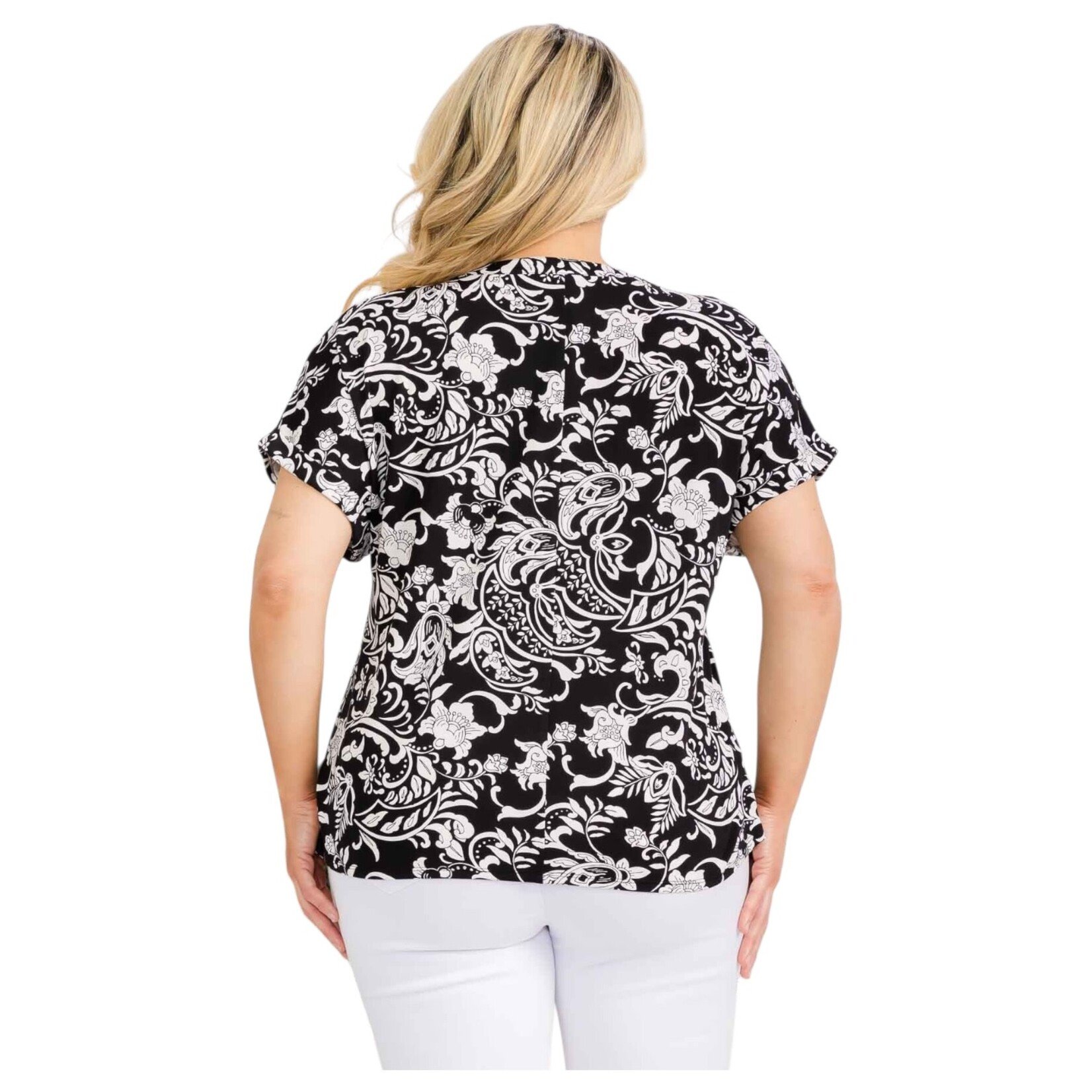 PERSEPTION PERSEPTION PLUS LATTICE PLACKET DOLMAN TOP TP-WM-1516