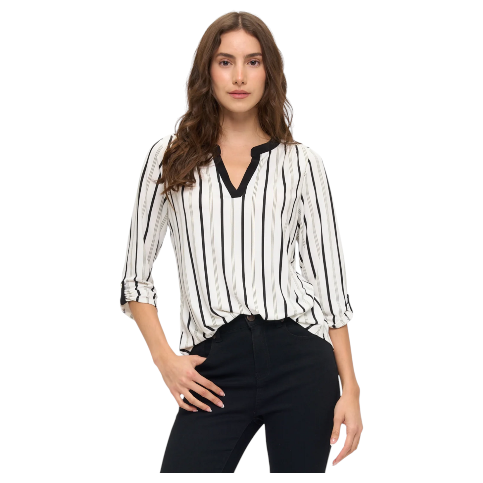 PERSEPTION PERSEPTION ROLL TAB LONG SLEEVE TOP TP-MS-1736