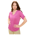 PERSEPTION PERSEPTION V-NECK ZIPPER SHORT SLEEVE TOP TP-MS-913