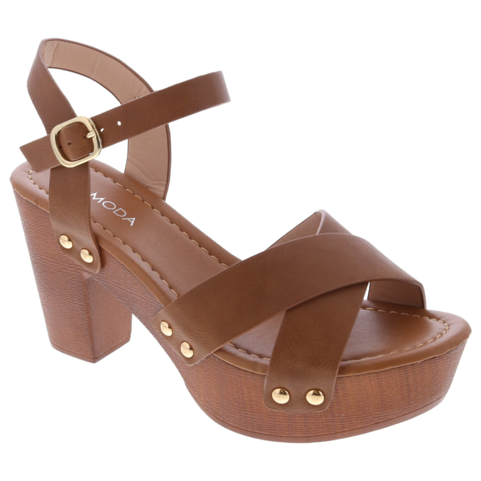 TOP MODA TOP MODA STUDDED X-STRAP PLATFORM HEEL MELISSA-25