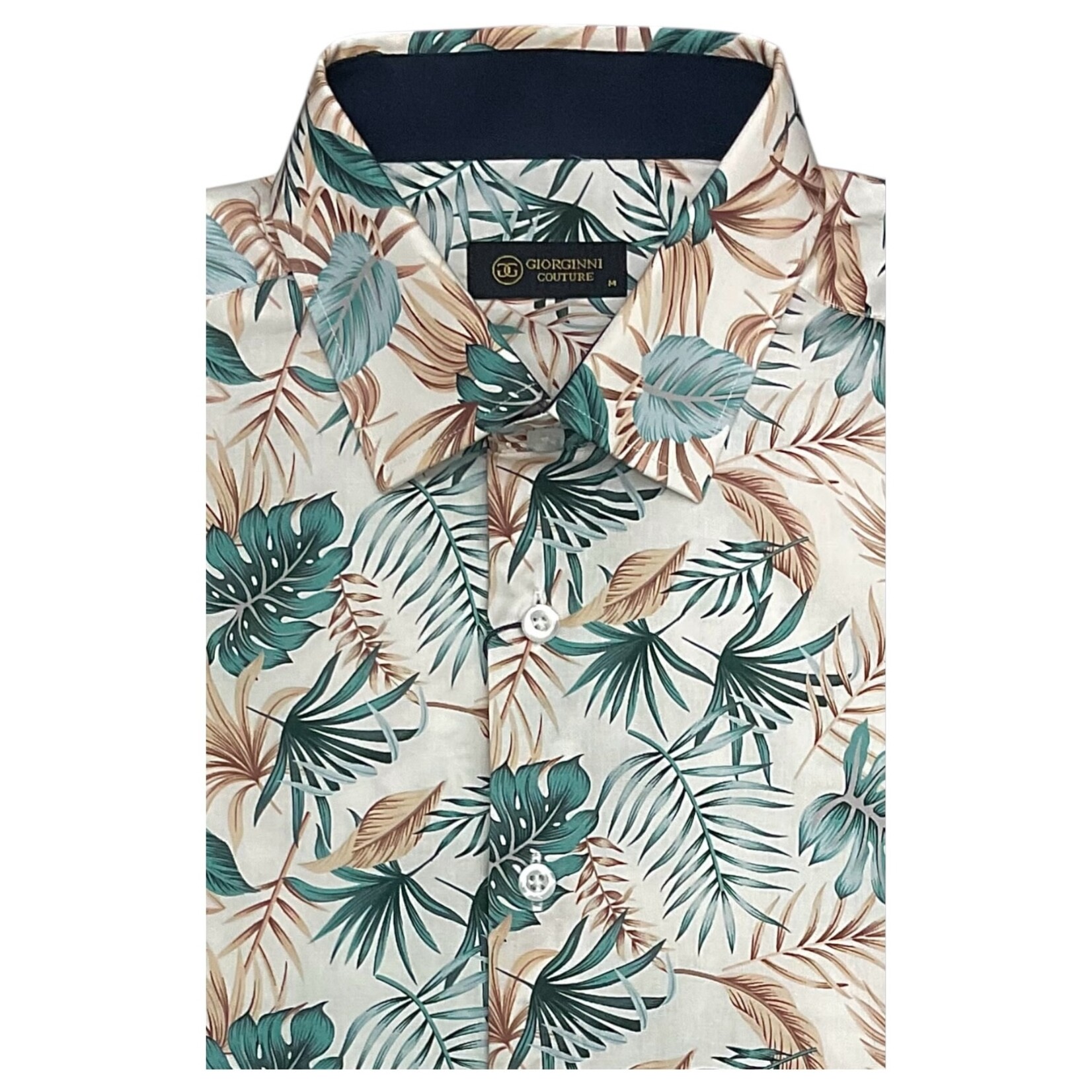 GIORGINNI GIORGINNI SHORT SLEEVE PALM PATTERNED SHIRT FPS-2452