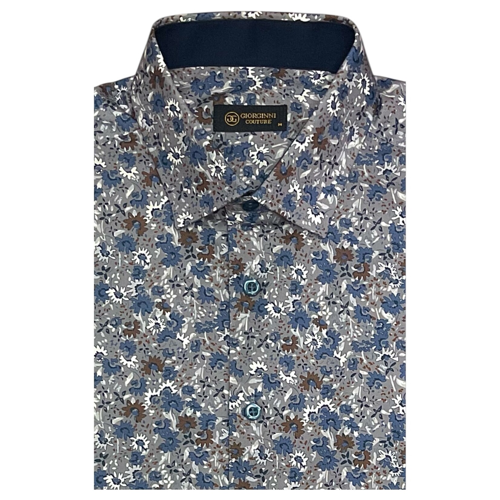 GIORGINNI GIORGINNI SHORT SLEEVE FLORAL PATTERNED SHIRT FPS-2442