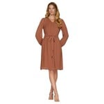 SHE & SKY SHE & SKY LONG SLEEVE PLEATED MIDI DRESS SY7478