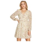 SHE & SKY SHE & SKY LONG SLEEVE DRESS WITH LACE TRIM SS8547