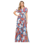 ONE THE LAND ONE THE LAND CAP SLEEVE MAXI FLORAL PRINT DRESS OL23A154