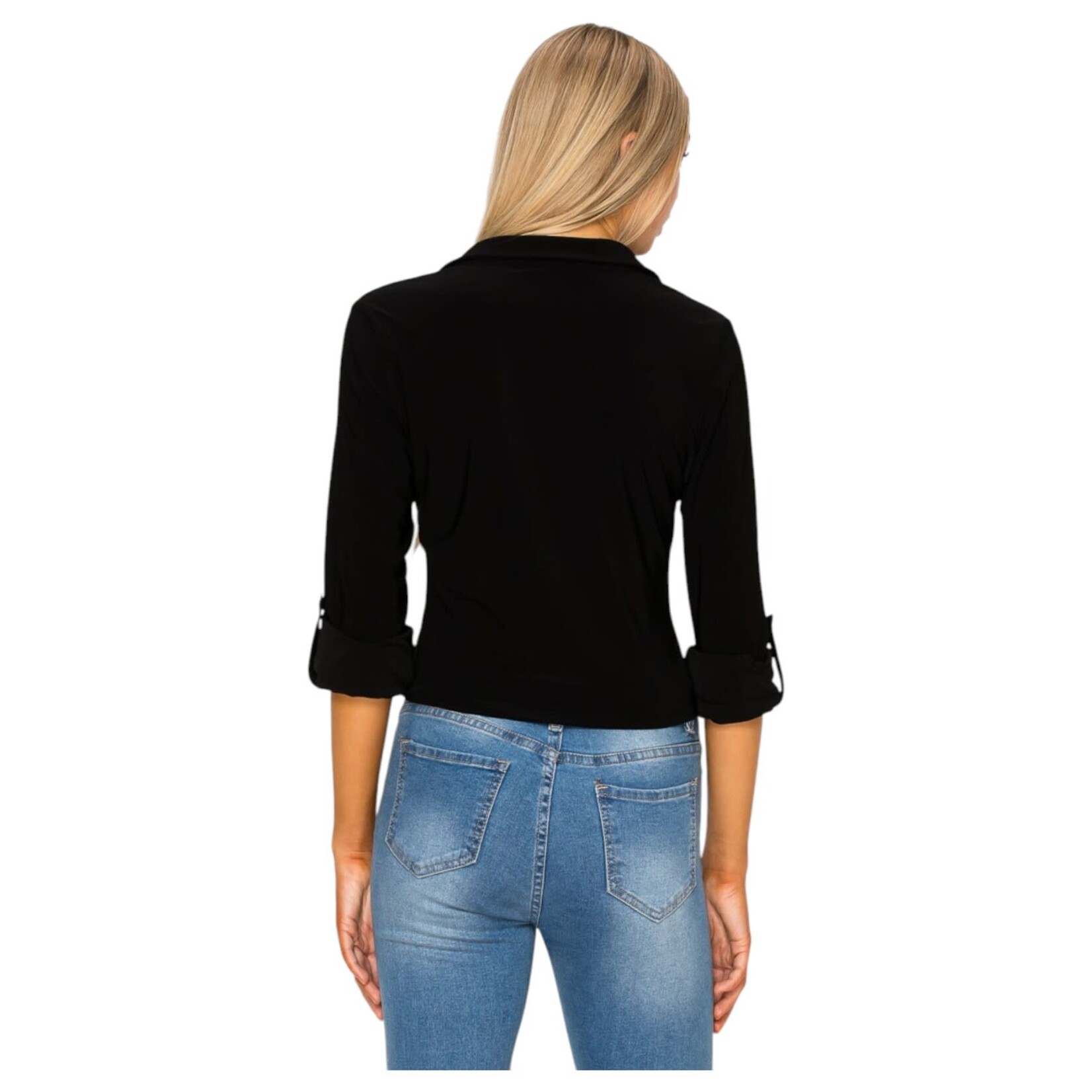 DNA DNA BUTTON UP ROLL TAB LONG SLEEVE TOP 5439B-24050