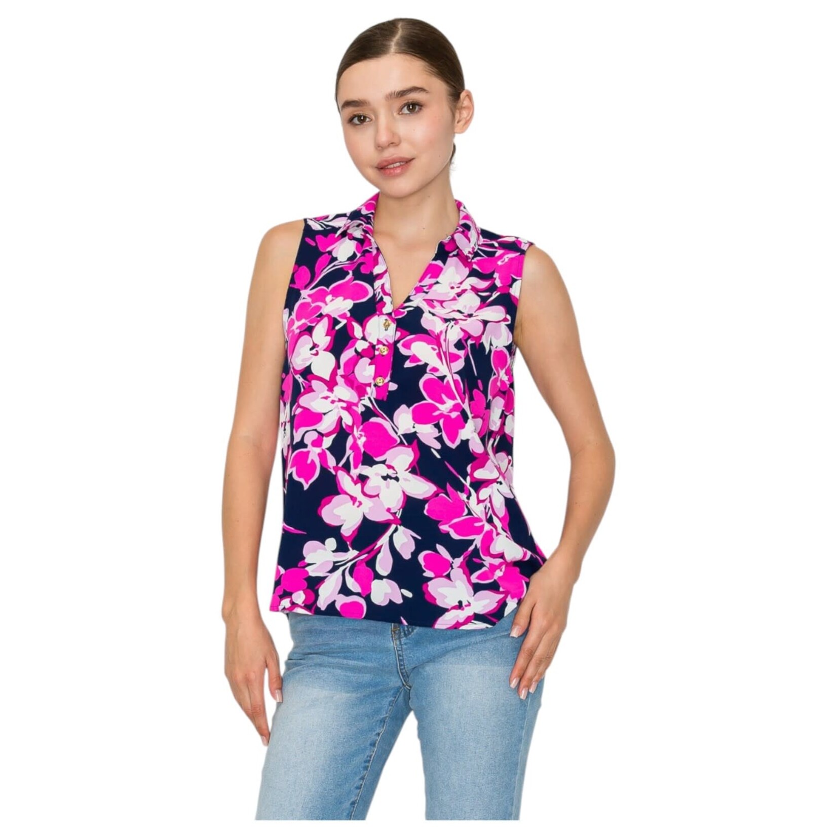 DNA DNA COLLARED SLEEVELESS TOP 6406B-23058