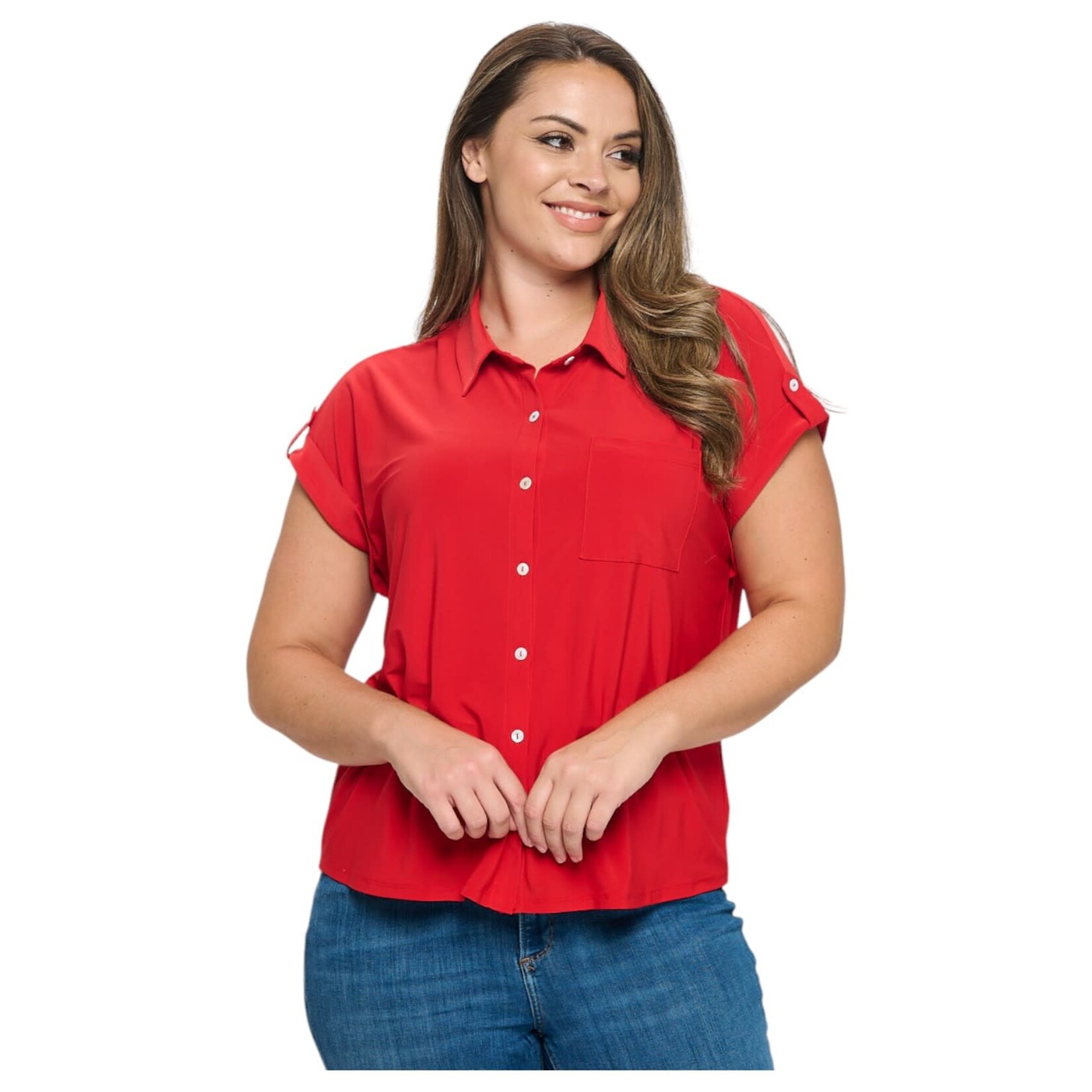 DNA DNA PLUS COLLARED SHORT SLEEVE TOP 3460XB-24076