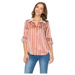 DNA DNA SATIN ROLL TAB LONG SLEEVE SHIRT 4436B-24065