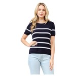 CIELO CIELO STRIPE SHORT SLEEVE SWEATER SW870