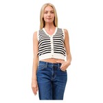 CIELO CIELO STRIPE BUTTON DOWN SWEATER VEST SW98