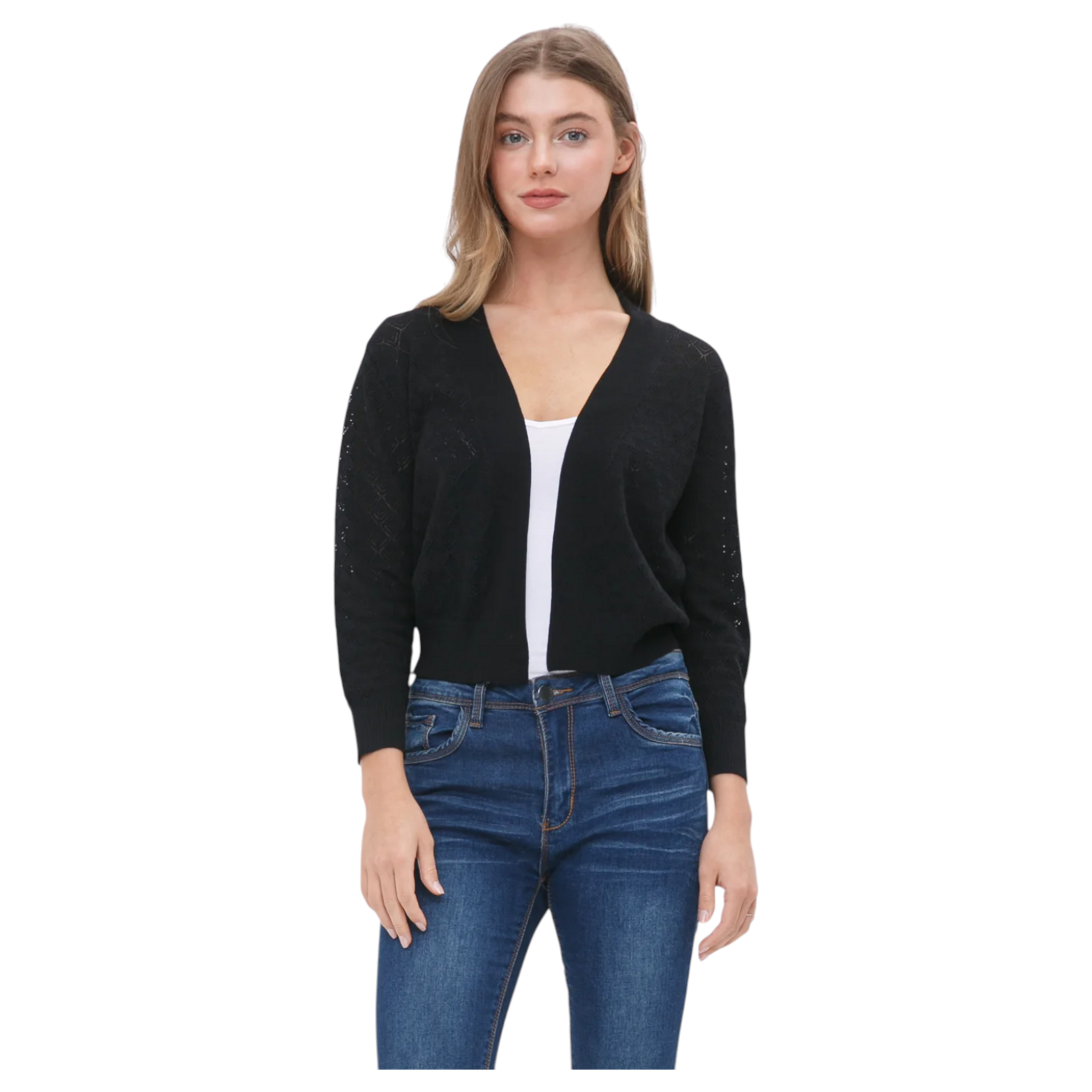 CIELO CIELO LACE 3/4 SLEEVE BOLERO SW760