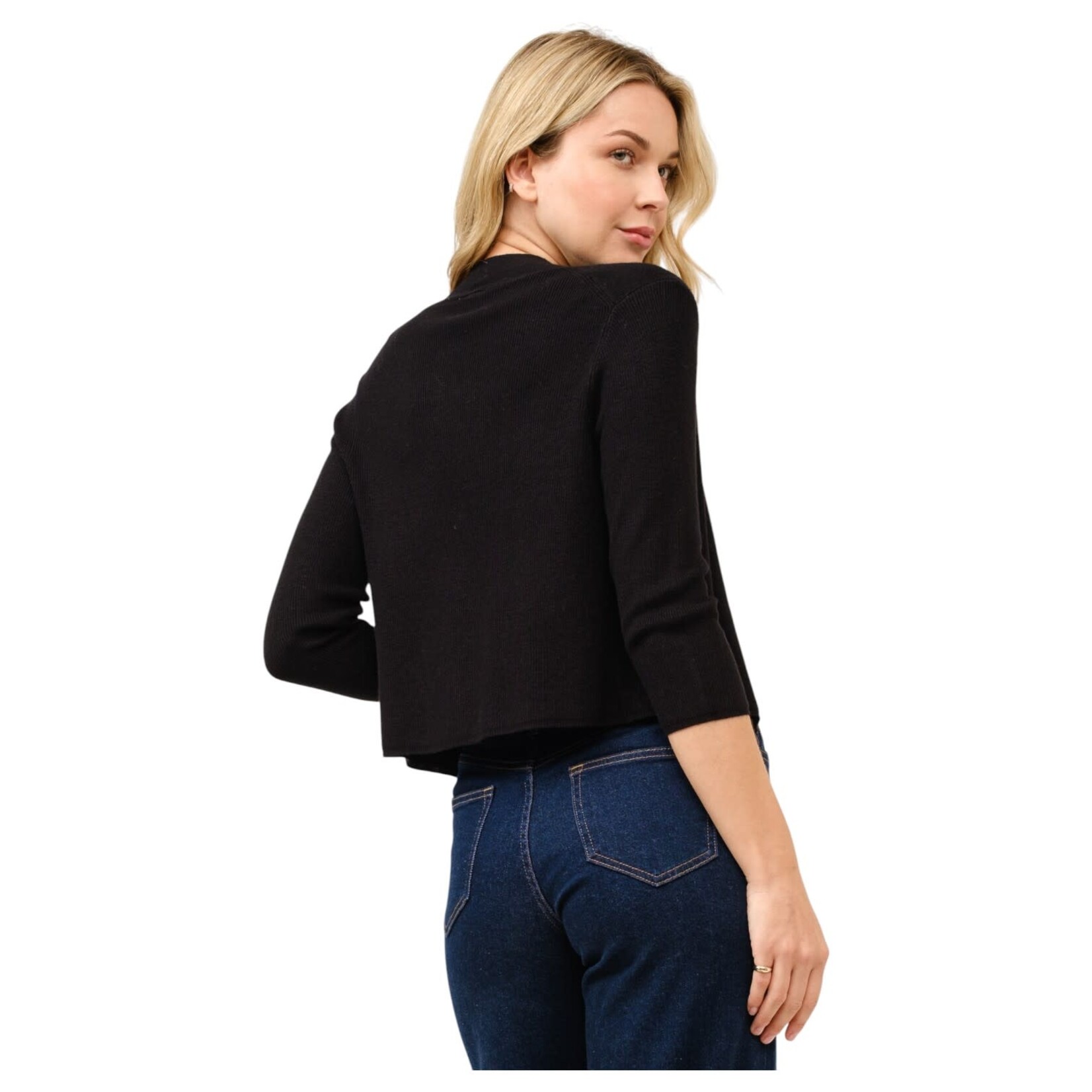 CIELO CIELO 3/4 SLEEVE CROPPED CARDIGAN SW246