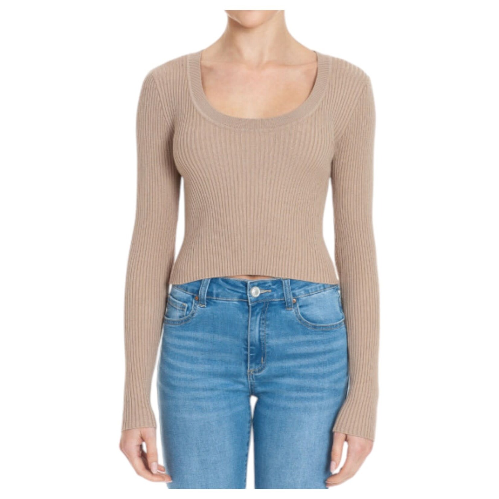 AMBIANCE APPAREL AMBIANCE SCOOP NECK RIBBED TOP 75762