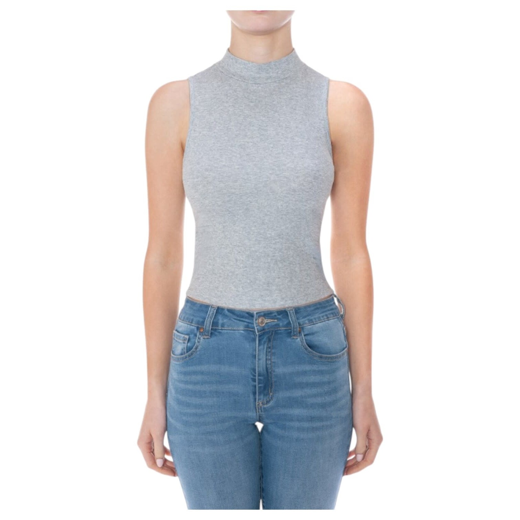 AMBIANCE APPAREL AMBIANCE RIBBED MOCK NECK SLEEVELESS TOP 75815