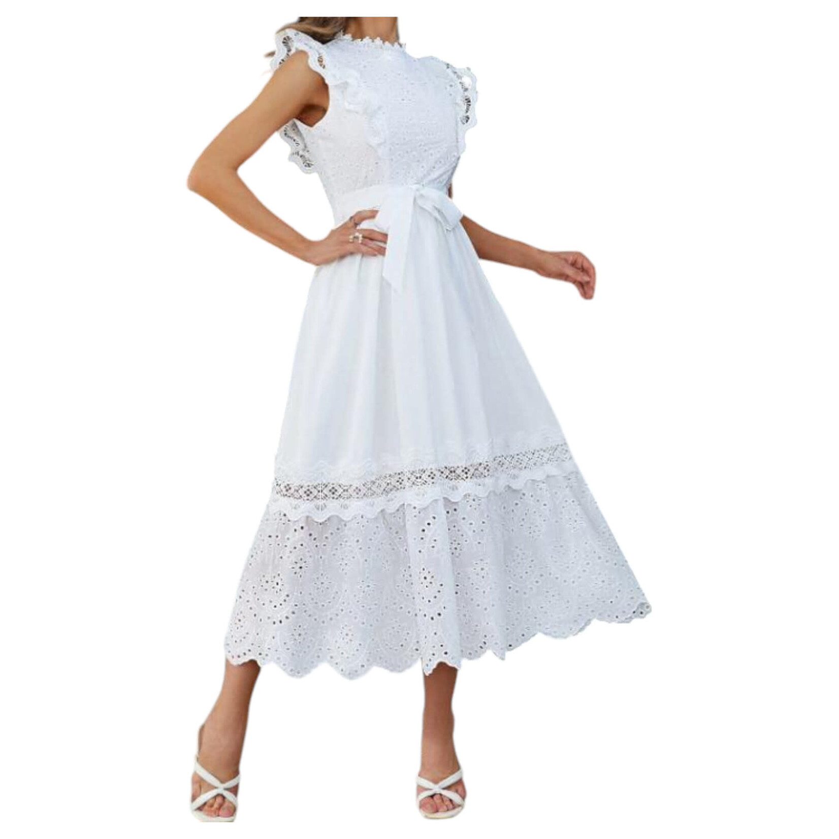 MISS KELLY MISS KELLY CAP SLEEVE LACE DRESS SD5382