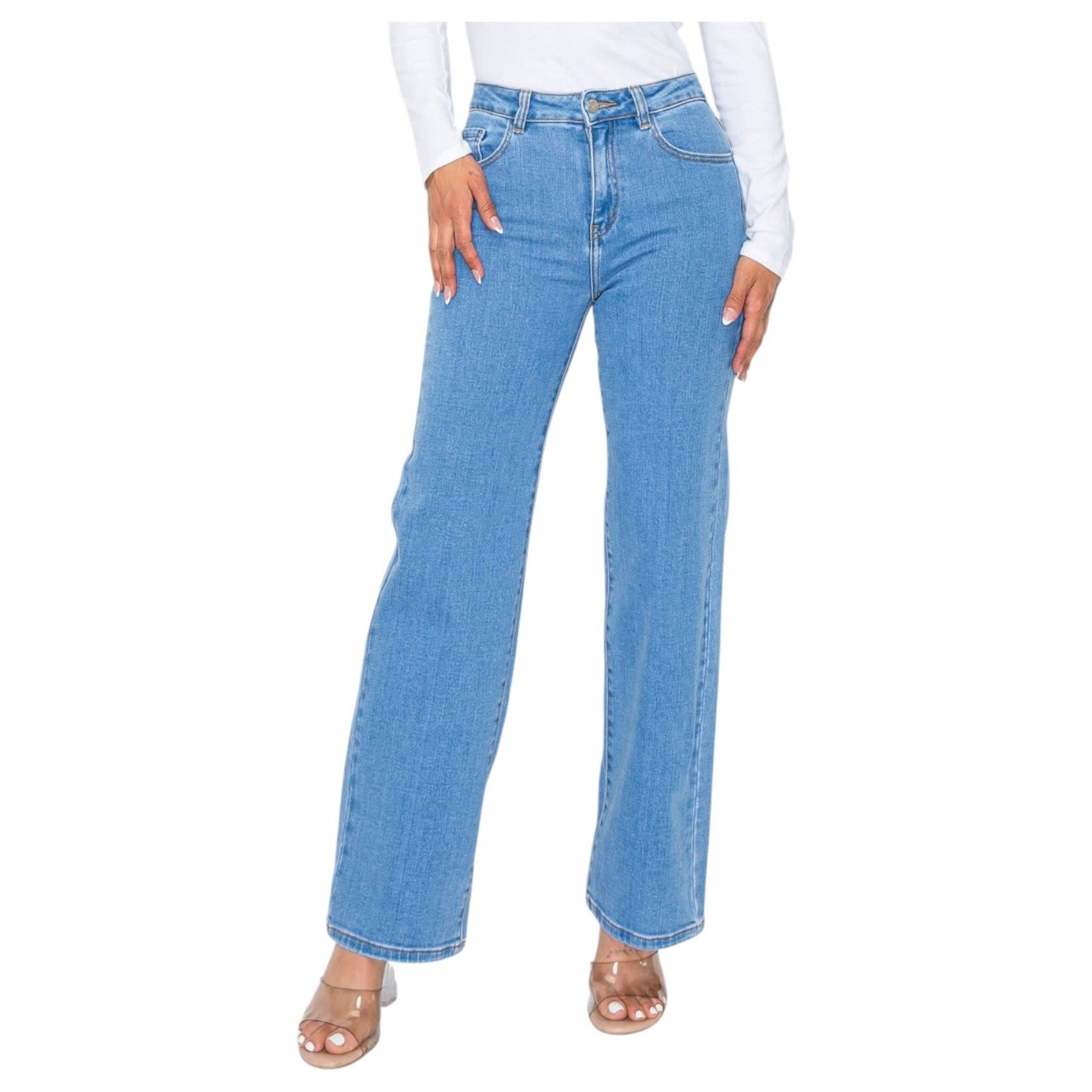 ENCORE JEANS ENCORE HIGH RISE CLASSIC WIDE LEG JEAN V2434L