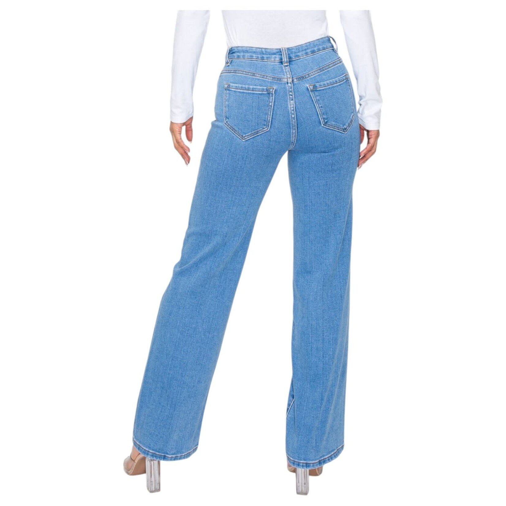 ENCORE JEANS ENCORE HIGH RISE CLASSIC WIDE LEG JEAN V2434L