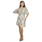 MISS KELLY MISS KELLY FLORAL 3/4 BELL SLEEVE MIDI DRESS SD3146