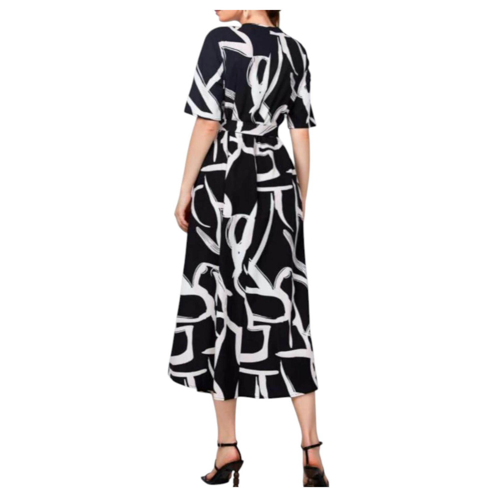 MISS KELLY MISS KELLY SHORT SLEEVE PATTERNED DRESS SD3865