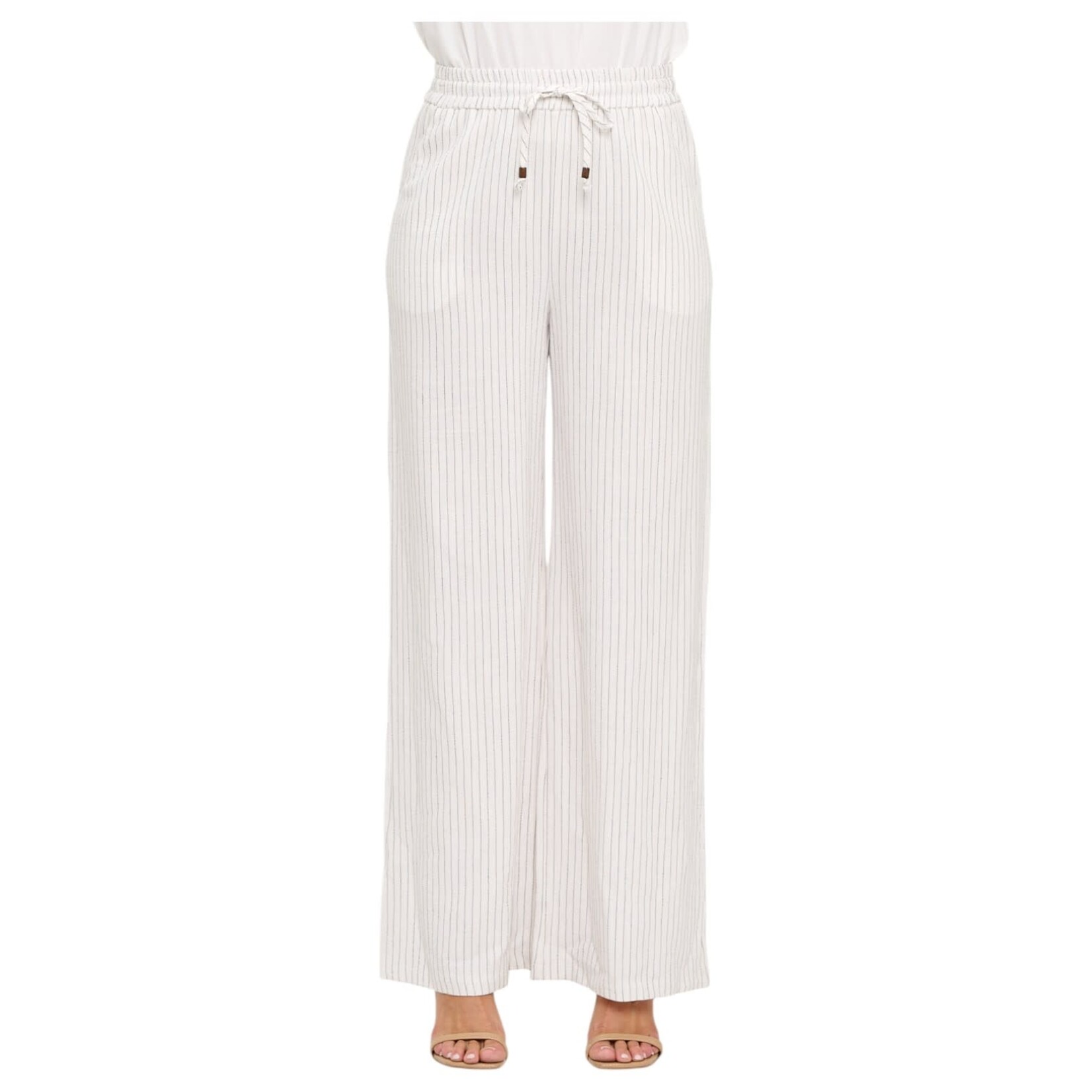 CHOCOLATE CHOCOLATE LINEN STRIPE DRAWSTRING PANT YP5418