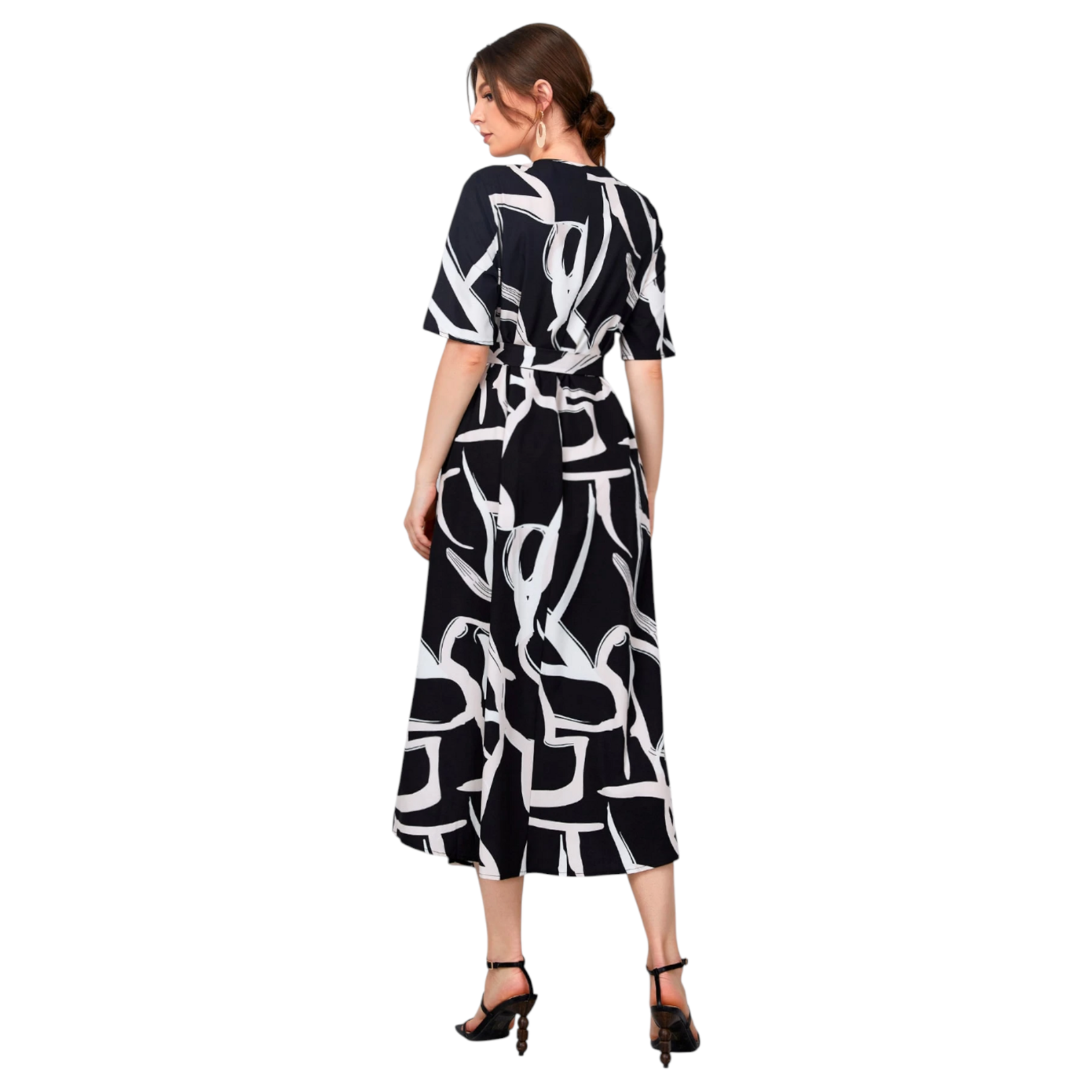 MISS KELLY MISS KELLY SHORT SLEEVE PATTERNED DRESS SD3865