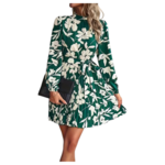 MISS KELLY MISS KELLY LONG SLEEVE PLEATED DRESS SD5073