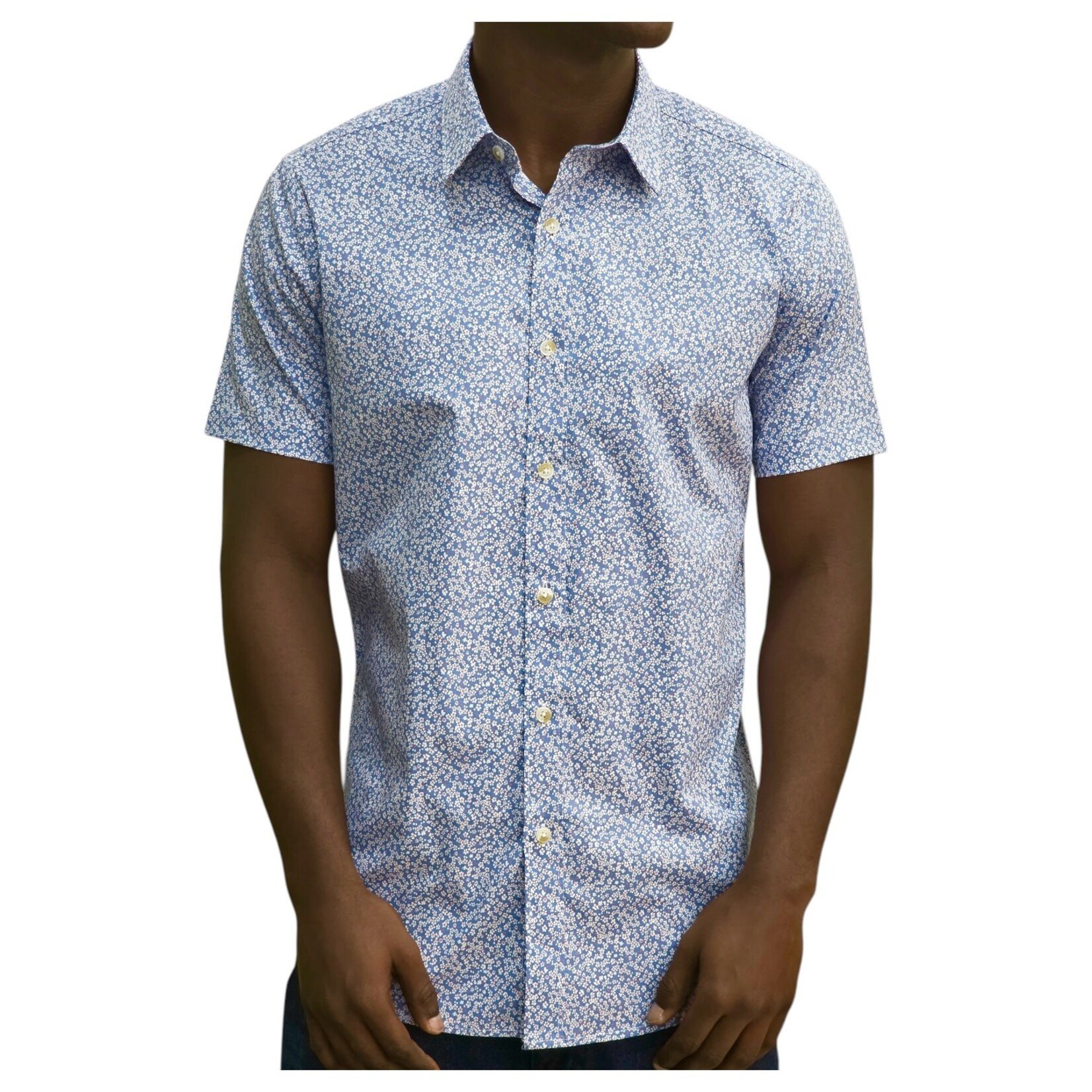 ESTIVANELI ESTIVANELI SHORT SLEEVE MINI PATTERN SHIRT KD-101661