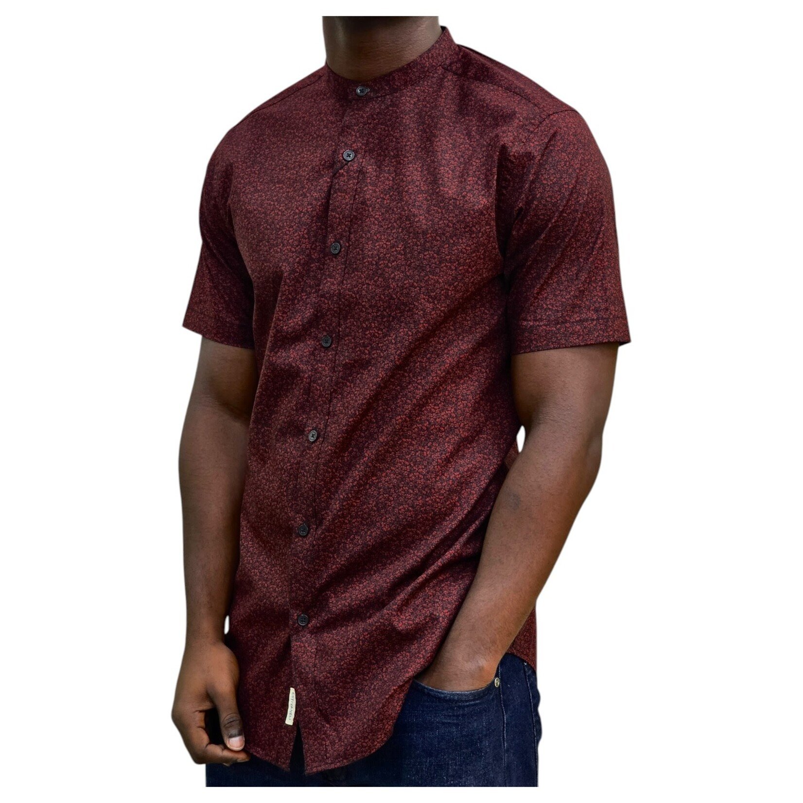 ESTIVANELI ESTIVANELI CHINESE COLLAR SHORT SLEEVE SHIRT KD-101671