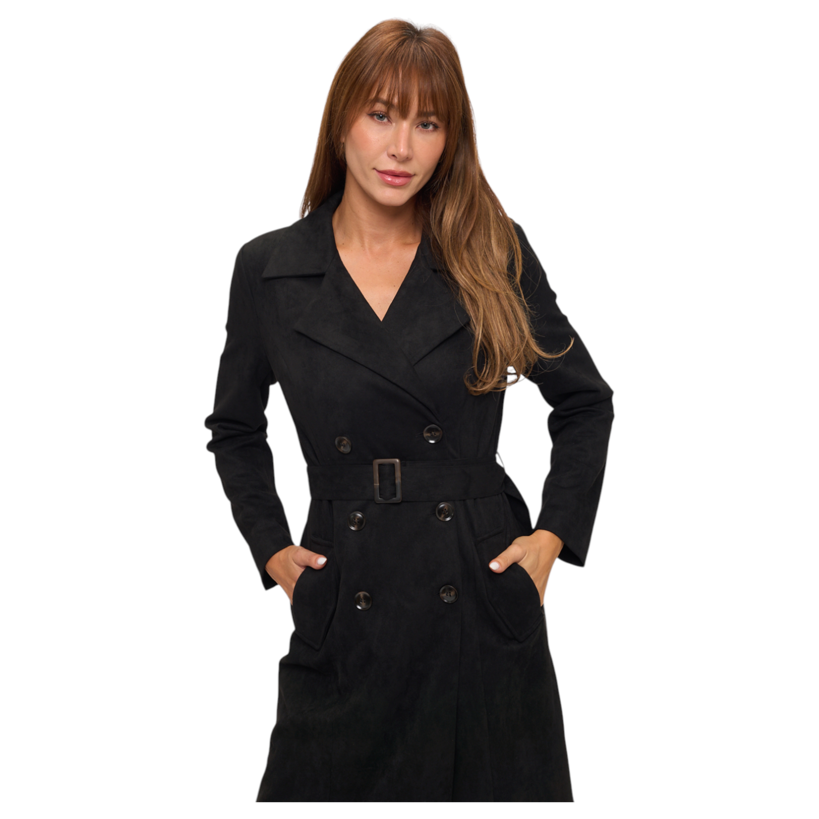 CHOCOLATE CHOCOLATE SUEDE BELTED LONG COAT MJ5563