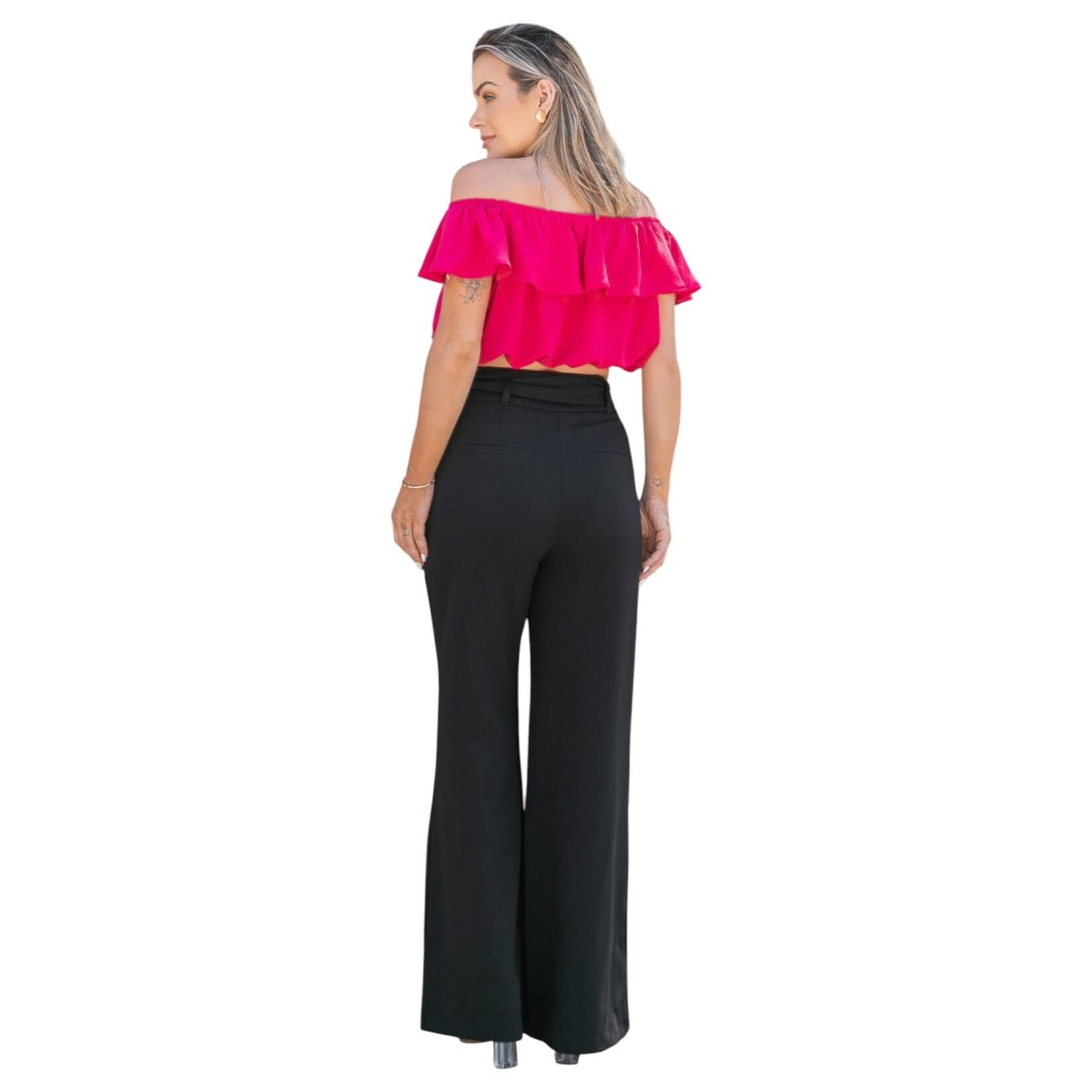 DAZZ DAZZ CREPE WIDE LEG WAIST TIE DRESSPANT D36166