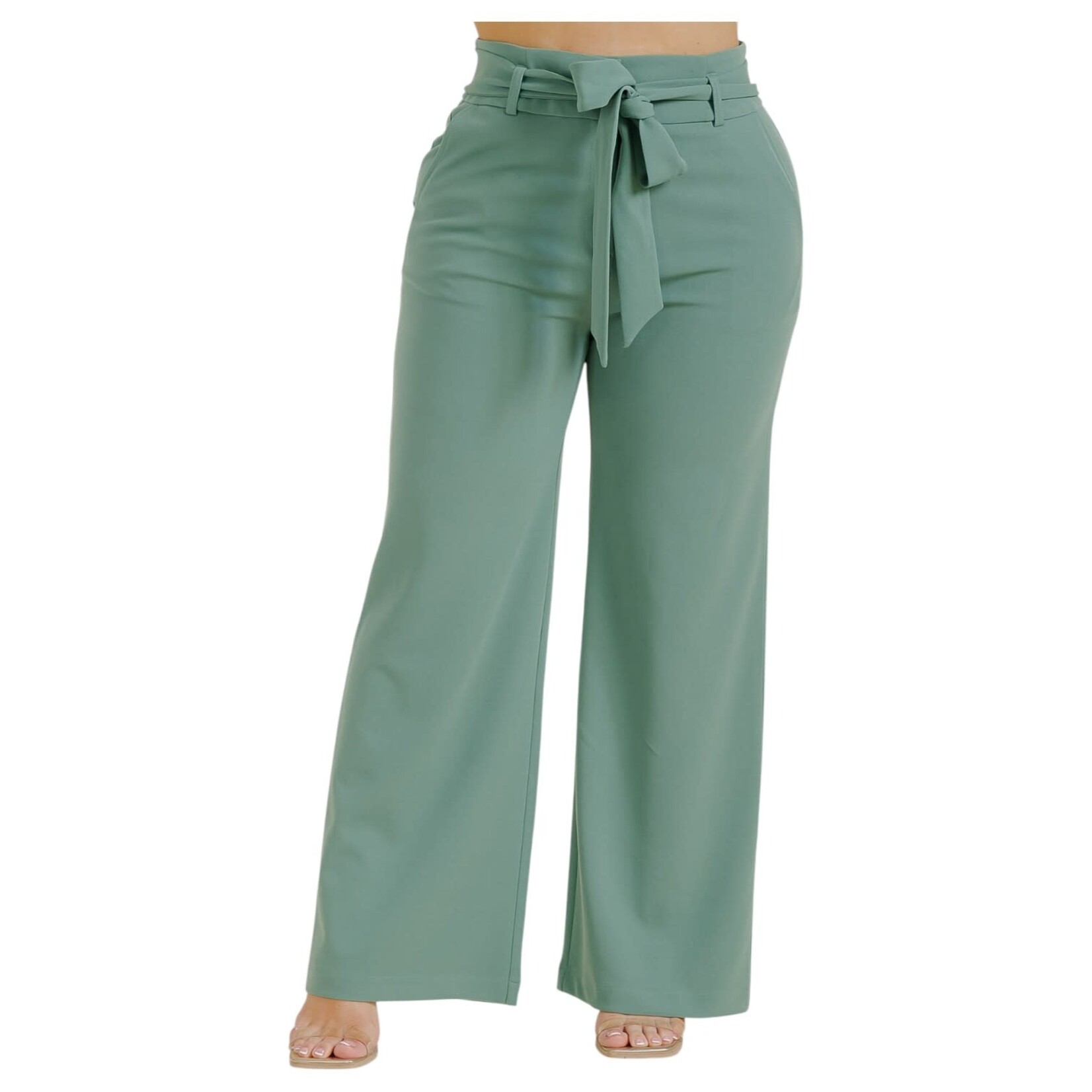 DAZZ DAZZ CREPE WIDE LEG WAIST TIE DRESSPANT D36166