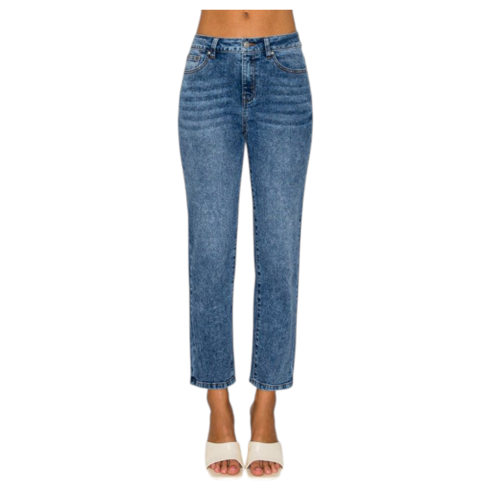 WAX JEANS WAX SNOW WASH CROP STRAIGHT JEAN 90420