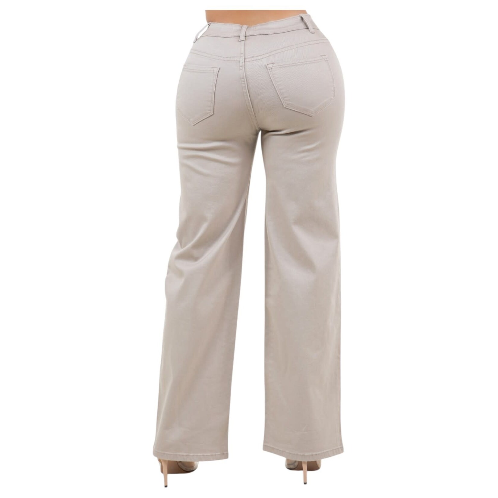 ENCORE JEANS ENCORE HIGH RISE PATCH POCKETS WIDE LEG JEAN V2620KH