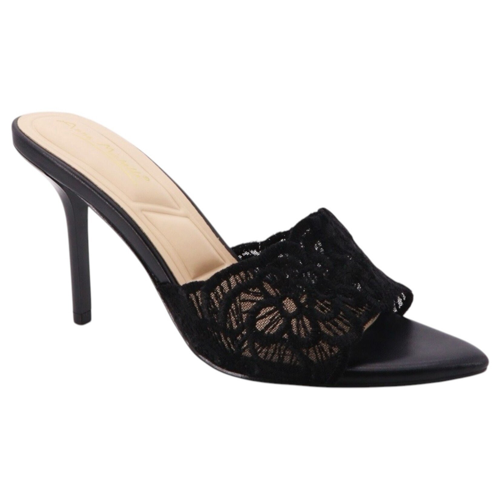 ANNE MICHELLE ANNE MICHELLE WIDE LACE BAND POINTED TOE SLIDE HEEL SURF-07