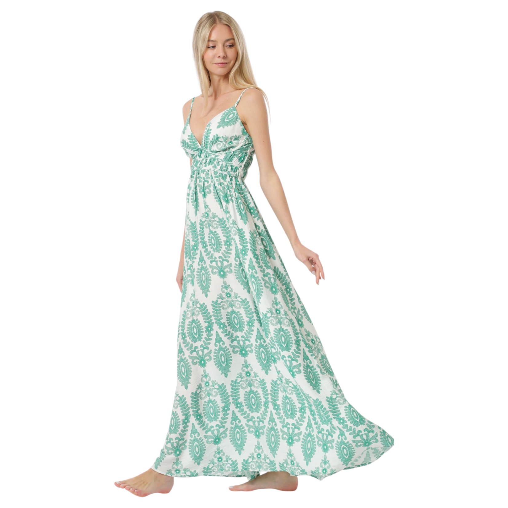 AAKAA AAKAA CAMI ELASTIC WAIST MAXI DRESS DA31752K