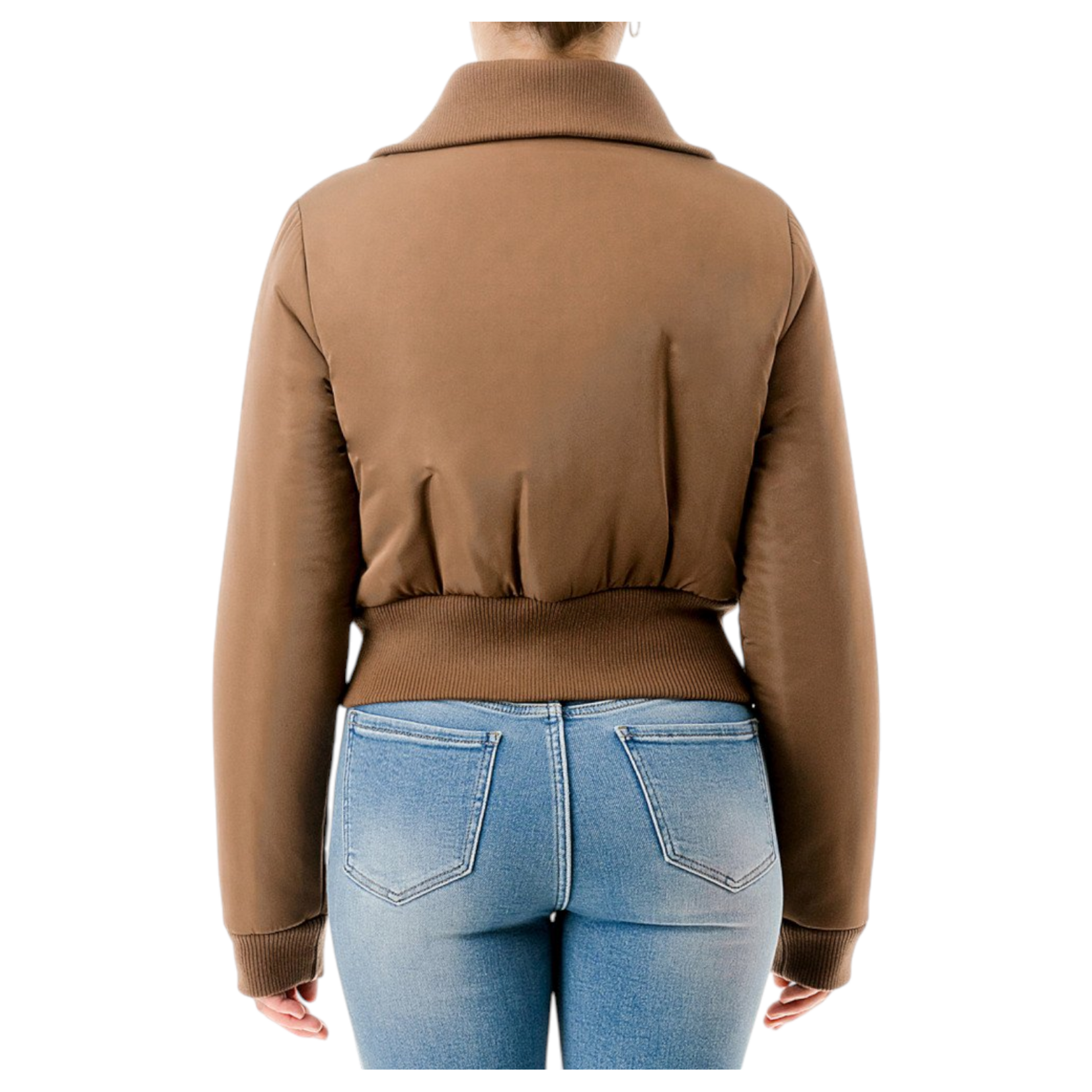 AMBIANCE APPAREL AMBIANCE PUFFER CROPPED ZIP UP JACKET 76821