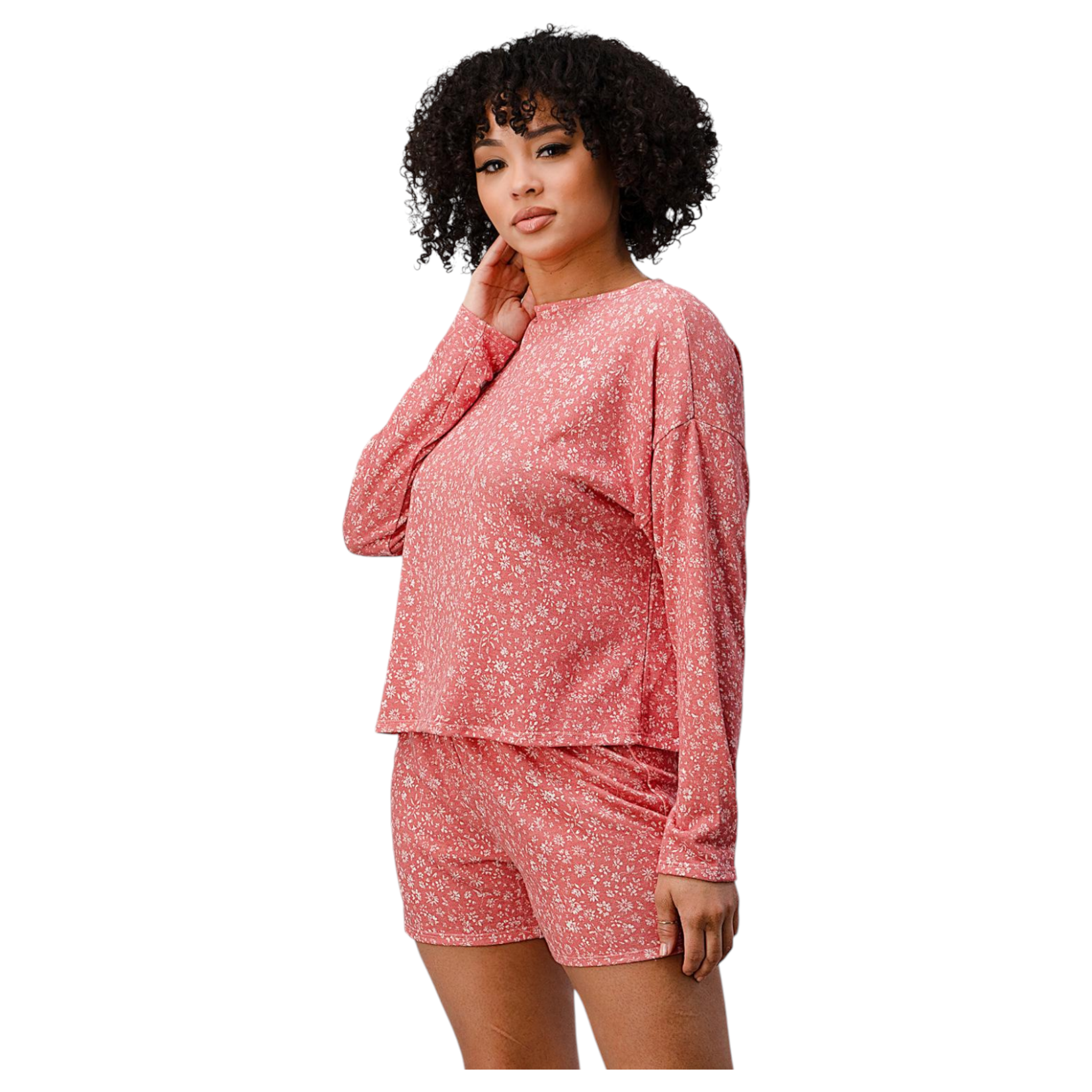 MILEY & MOLLY MILEY & MOLLY DITSY FLORAL SWEAT SHIRT & SHORTS SET M5351ST-SET