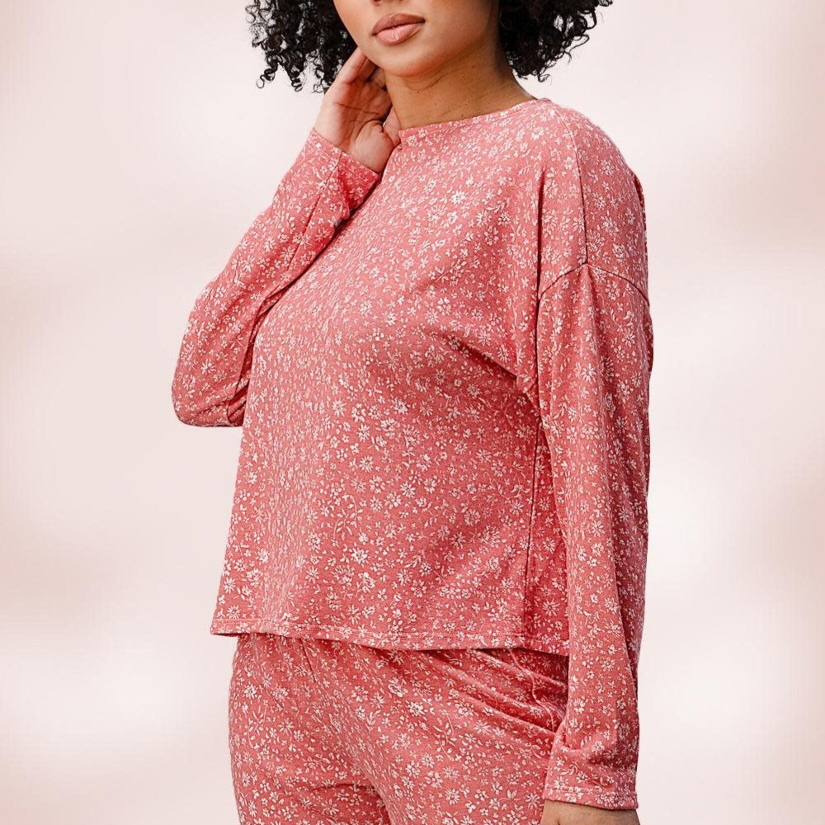 MILEY & MOLLY MILEY & MOLLY DITSY FLORAL SWEAT SHIRT & SHORTS SET M5351ST-SET