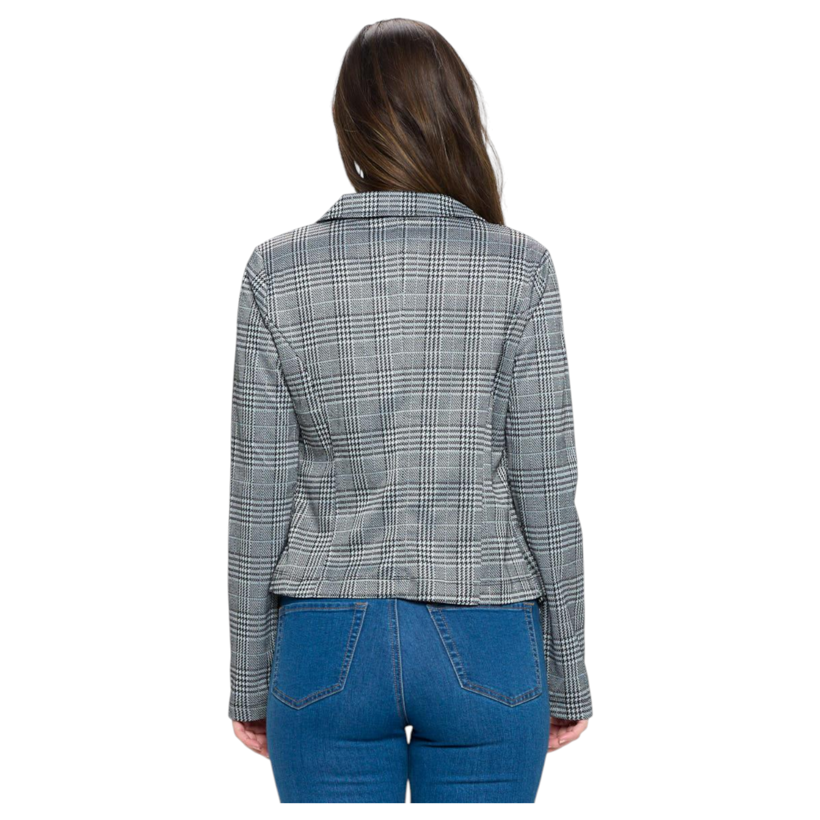 MILEY & MOLLY MILEY & MOLLY PONTI PLAID BLAZER M3180RO