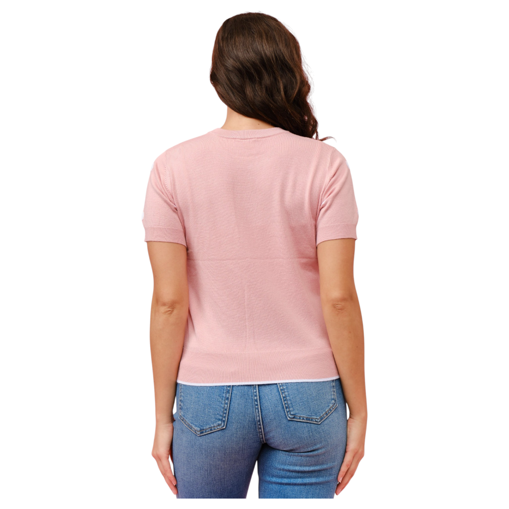 CIELO CIELO POLKA DOT SHORT SLEEVE PULLOVER SWEATER SW934