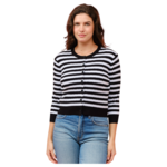 CIELO CIELO CABLE CREW NECK BUTTON UP CARDIGAN SW258