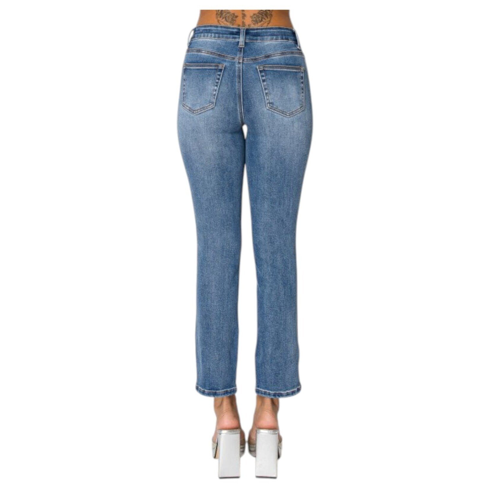 WAX JEANS WAX BASIC BRUSHED SLIM STRAIGHT JEAN 90383