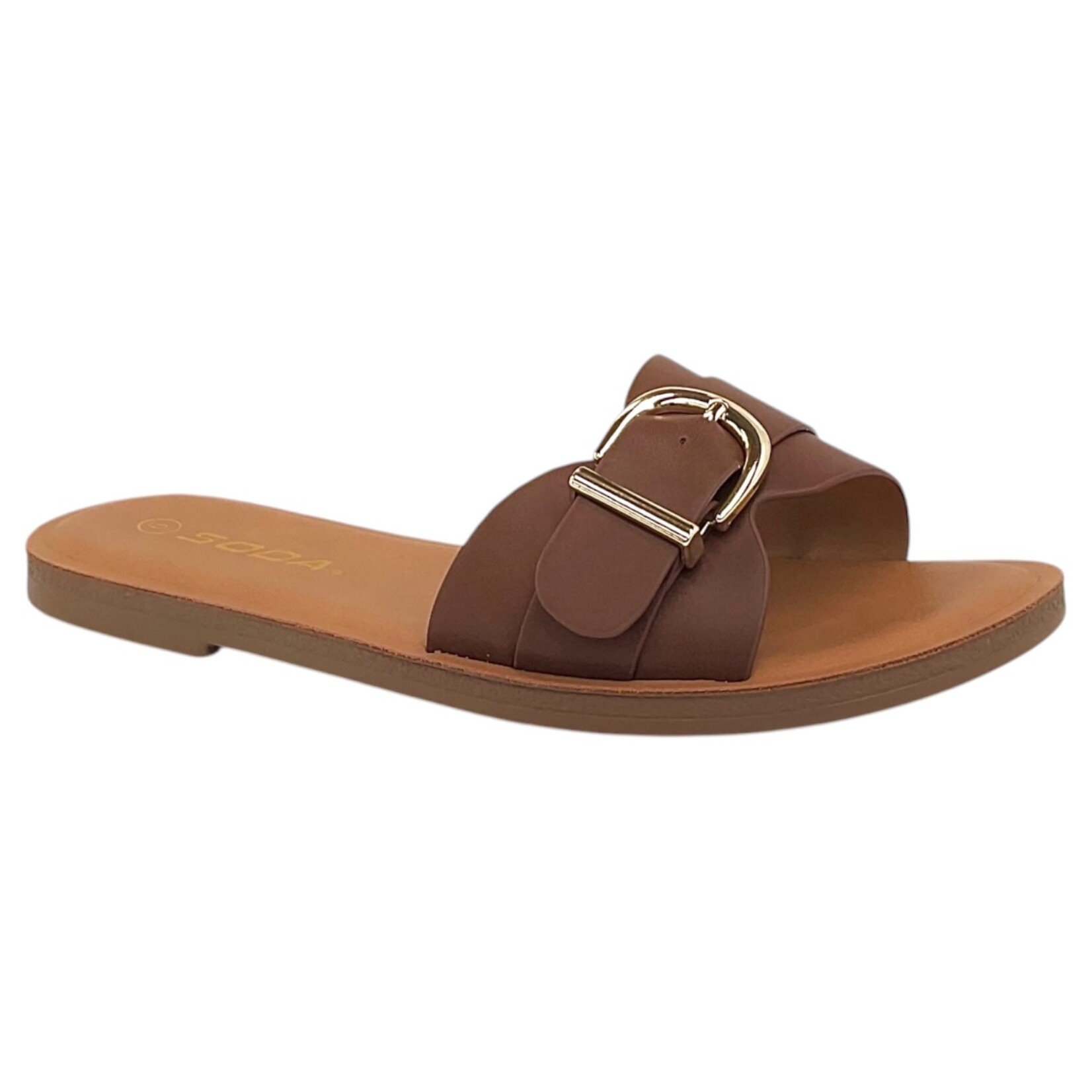 SODA SODA SLIDE WITH GOLD BUCKLE SLIPPER SIRAN