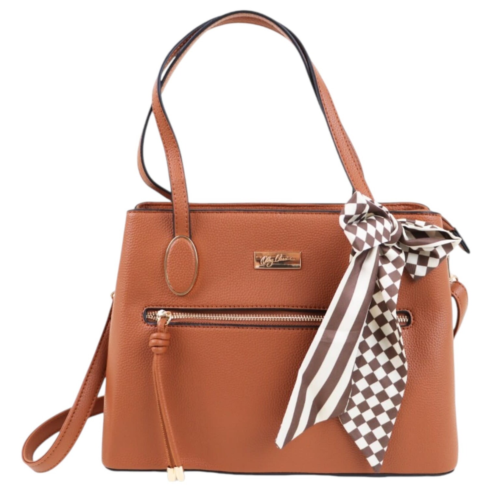 OLEG CASSINI OLEG CASSINI SCARF DETAIL HANDBAG OWC-06-228-M4