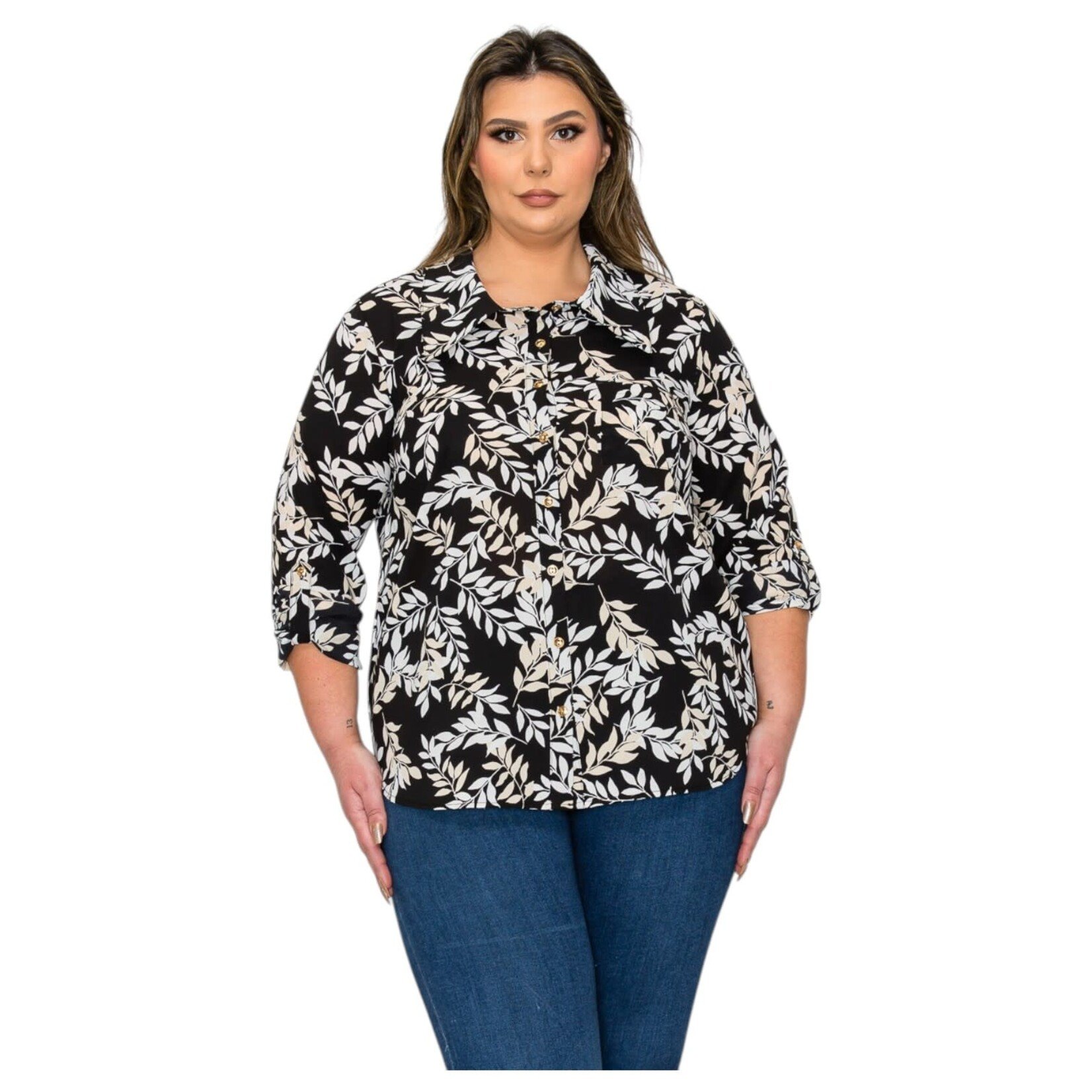 DNA DNA PLUS ROLL TAB LONG SLEEVE TOP 5457XM-24183