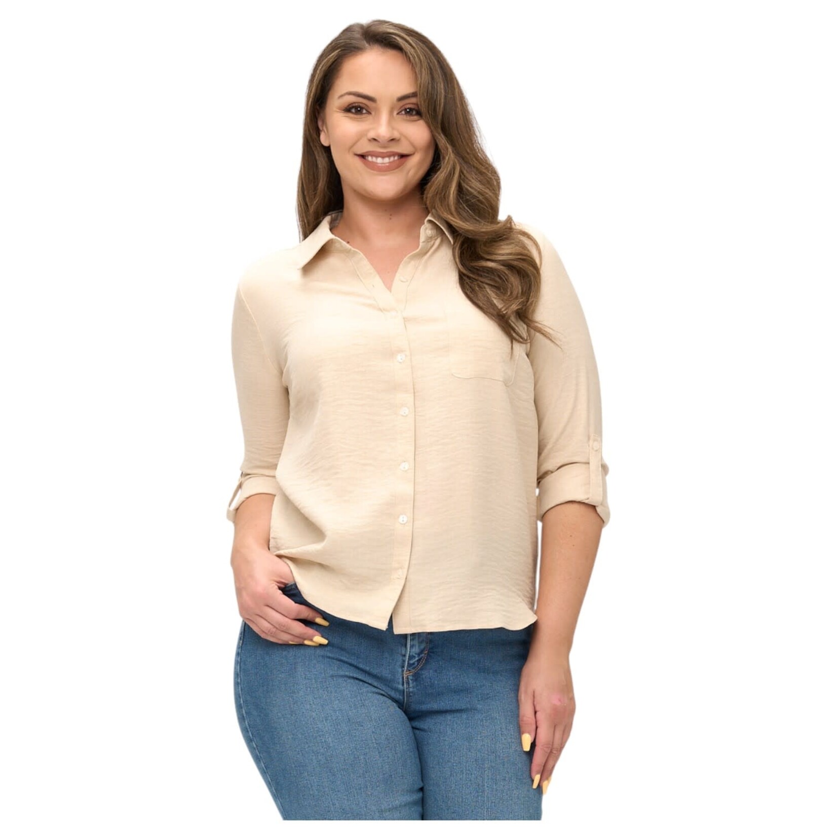 DNA DNA PLUS LINEN ROLL TAB LONG SLEEVE BUTTON UP SHIRT 6413XB-24085